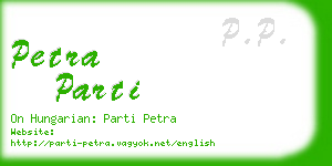 petra parti business card